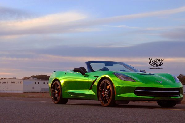 Designer-Wraps-Green Chrome Corvette Stingray